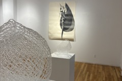 SUSAN ROWE HARRISON on wall and MARCY CHEVALI foreground