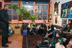 Pen author at Westbeth apartment