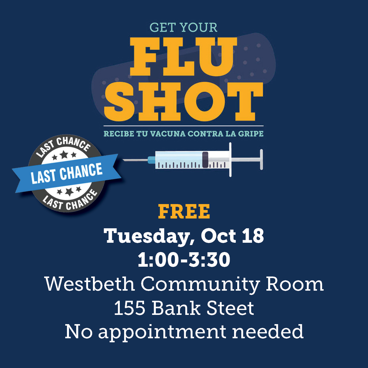 Flu Shot - 2nd Chance | Westbeth