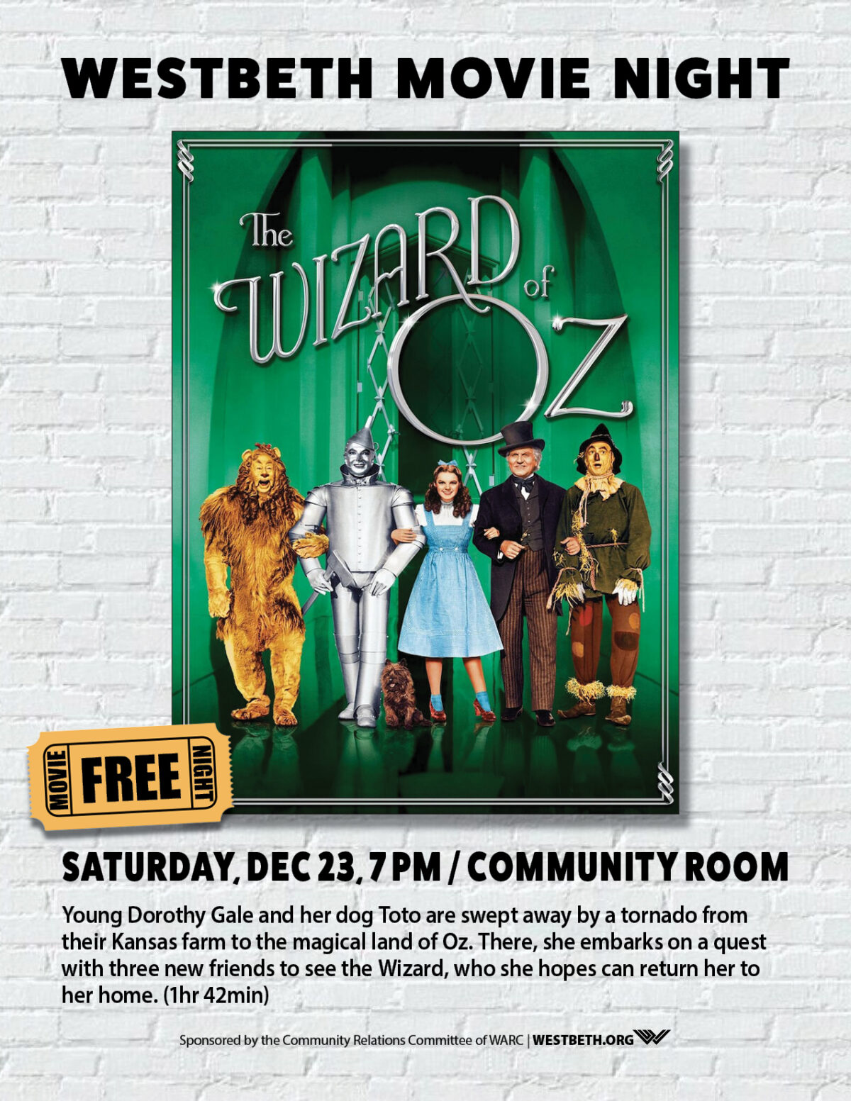 Westbeth Movie Night: Wizard of Oz